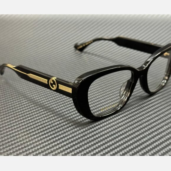 Gucci Black Gold Women's 54 mm Eyeglasses - Picture 1 of 5
